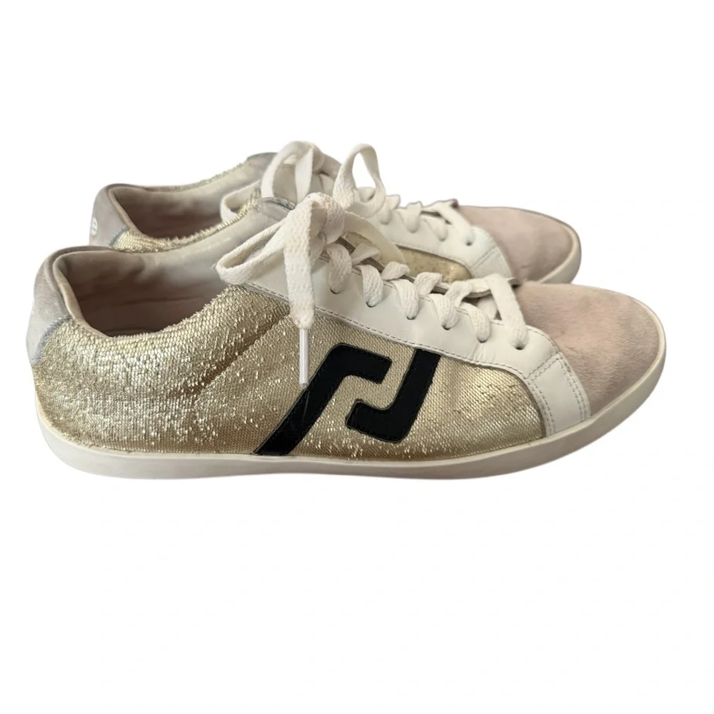 Rollie Prime D100240 Women's Metallic Leather Gold Sneakers Size 9
